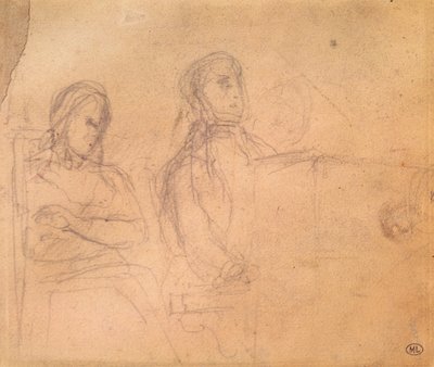 Study for a Portrait of Frederic Chopin and George Sand by Ferdinand Victor Eugene Delacroix